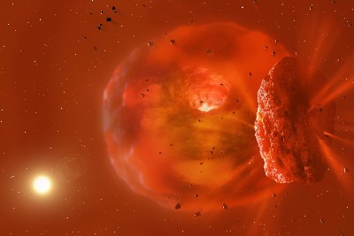 Researchers capture first-ever afterglow of huge planetary collision in outer space